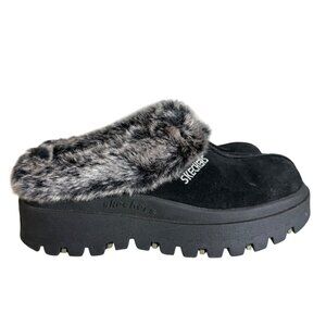 Y2K Sketchers Chunky Platform Clogs Black Suede 6.5